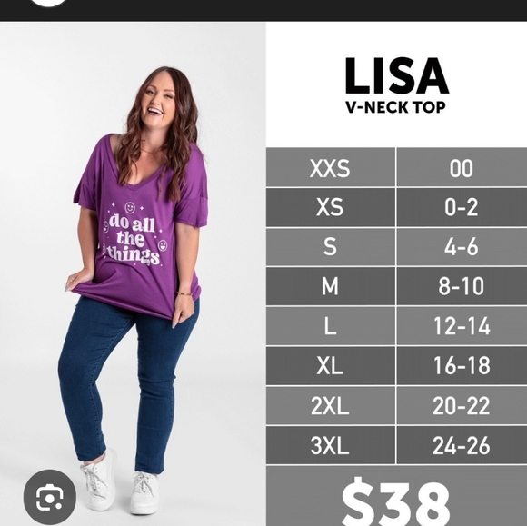 LuLaRoe Lisa Short Sleeve V-Neck T -shirt - Picture 9 of 9